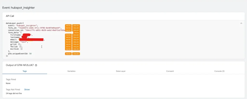 Add the form event listener to your site
